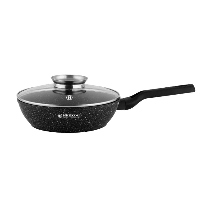 Herzog HR-2610 : poêle à frire 24 cm avec couvercle avec bouton d'arôme