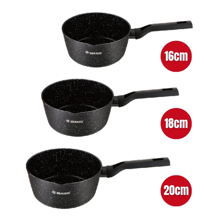 Herzog HR-2619 : Ensemble de 3 pots à lait/sauce avec bec verseur