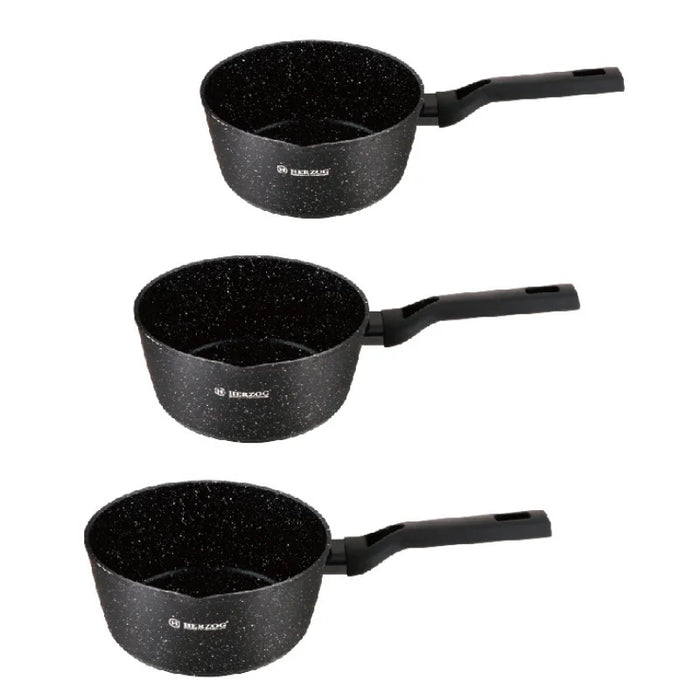 Herzog HR-2619 : Ensemble de 3 pots à lait/sauce avec bec verseur