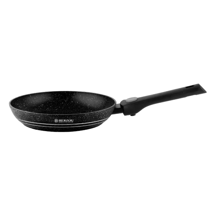 Herzog HR-3624 : Poêle à frire avec revêtement en marbre de 24 cm avec poignée amovible
