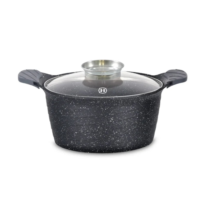 Herzog HR-5221 : Cocotte marbrée 20 cm avec bouton aromatique - 2,6 L
