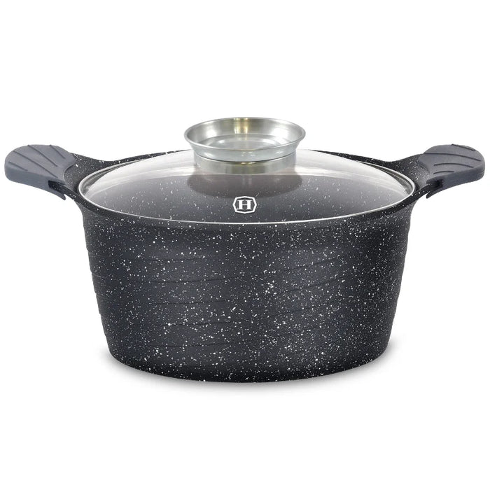 Herzog HR-5224 : Cocotte en marbre de 32 cm avec bouton aromatique - 10,2 L