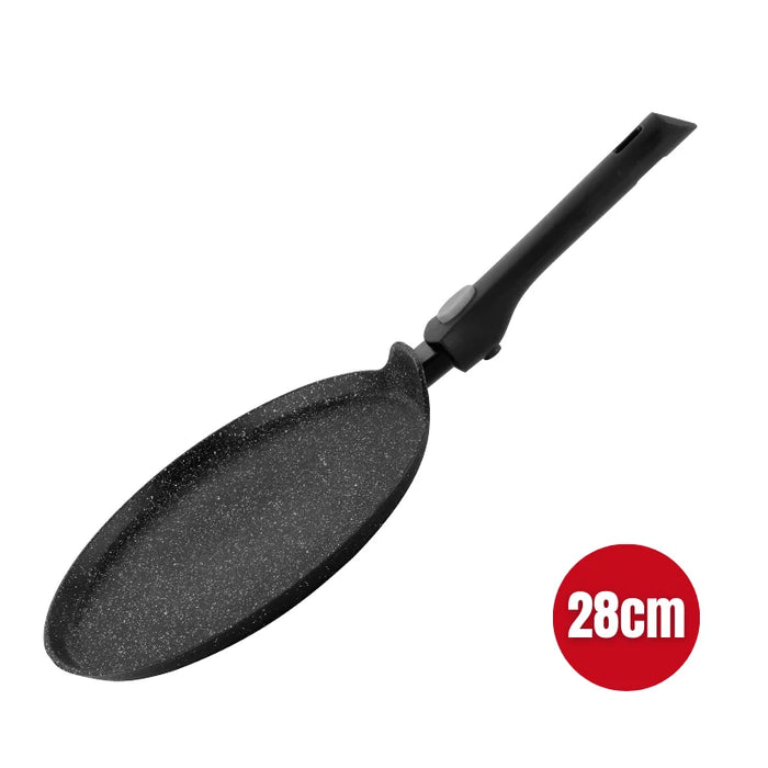 Herzog HR-3615 : Crêpière en marbre de 28 cm avec poignée amovible