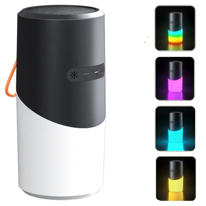 Altavoces inalámbricos Bluetooth con luz RGB Luces de atmósfera estéreo impermeables (negro) - Bronmart