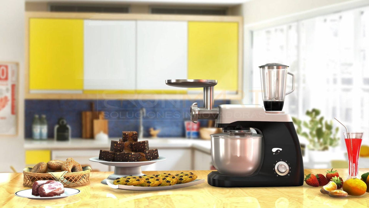 Robot Amasadora de pie 3 en 1 de 800 vatios con acción de golpe planetario - Gris | BronKitchen©