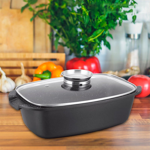 Cazuela cuadrada, asador de fundición a presión de 32 cm | BronKitchen©