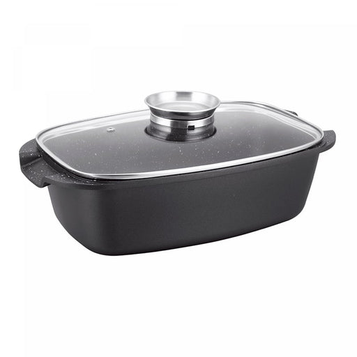 Cazuela cuadrada, asador de fundición a presión de 32 cm | BronKitchen©