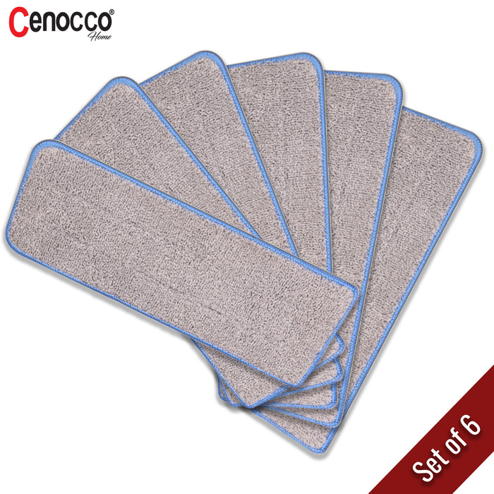 Cenocco CC-MOPM6 : Ensemble de 6 tampons de remplacement pour vadrouille en microfibre lavables