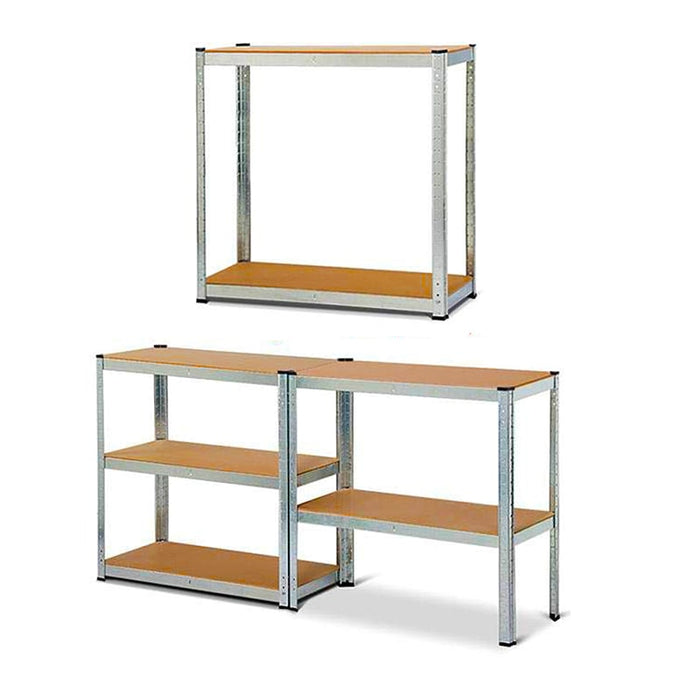 Estantería-metálica-kit-Marrón-y-Plata-180x90x40cm, carga-max. 175kg-por-balda-BronTools©,HG-8027-Clayette-de-Stockage-Galvanisee-HG-8027-2-bronmart.com