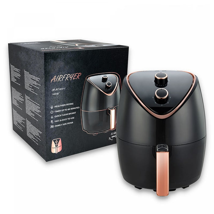 Freidora de aire sin aceite, AirFryer 5.5L de 1400 W con control manual | BronKitchen©,freidora de aire,freidora,electrodomésticos,comida sana,comida saludable