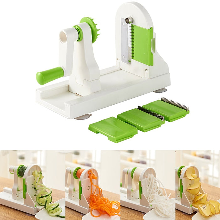 Juego de espiralizador de verduras BronKitchen©, Cortador de Pasta Veggie plegable,  cortador de Pasta de verduras con cuchilla giratoria,  cortador espiral patatas,  fideos,  utensilios de cocina, bronmart españa