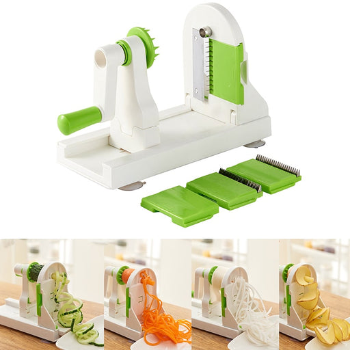 Juego-de-espiralizador-de-verduras-BronKitchen©,Cortador-de-Pasta-Veggie-plegable, cortador-de-Pasta-de-verduras-con-cuchilla-giratoria, cortador-espiral patatas, fideos, utensilios-de-cocina,bronmart-españa