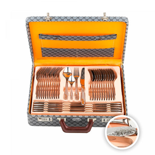 Juego de cubiertos elegantes con maleta 72 piezas - Flor | BronKitchen©