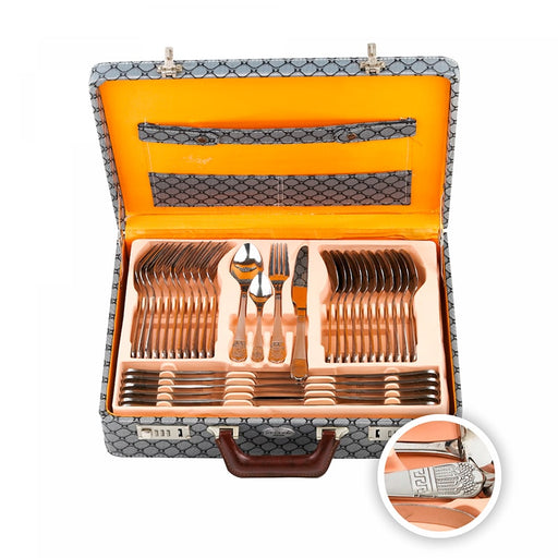 Juego de cubiertos elegantes con maleta 72 piezas - Vintage | BronKitchen©