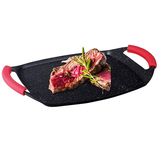 Placa-De-Parrilla-Revestida-De-Mármol-De-47-Cm-BronKitchen©,Plancha-Grill,Asadora,Efecto-Piedra-Revestimiento-Antiadherente-Asas-Rojas-de-Silicona,Bronmart,es,Plancha-de-Asar,