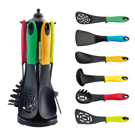 Juego de utensilios de cocina multicolor de 7 piezas,utensilios para cocinar, utensilios para pasta, utensilios de cocina, juegos de utensilios, utensilios cocina, utensilios, rallador, mandolina cocina, espumadera, rallador de queso,