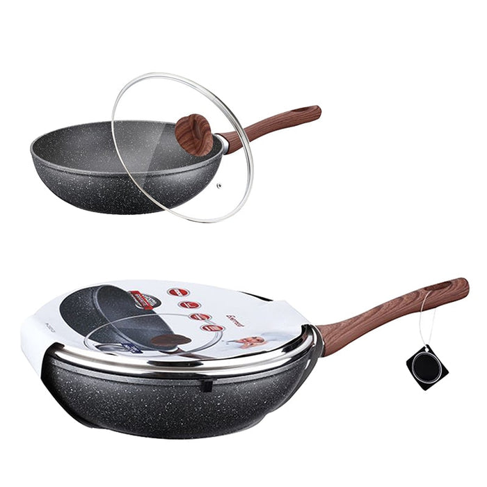 Sarten-Wok-de-revestimiento-de-mármol-de-28-cm-con-tapa-de-vidrio-BronKitchen©,sarten-wok,sarten-wok-tramontina,sarten-wok-oster,sarten-wok-bronhome,sarten-wok- sarten-wok-bronmart,sarten-wok-precio,sarten-wok-tefal,