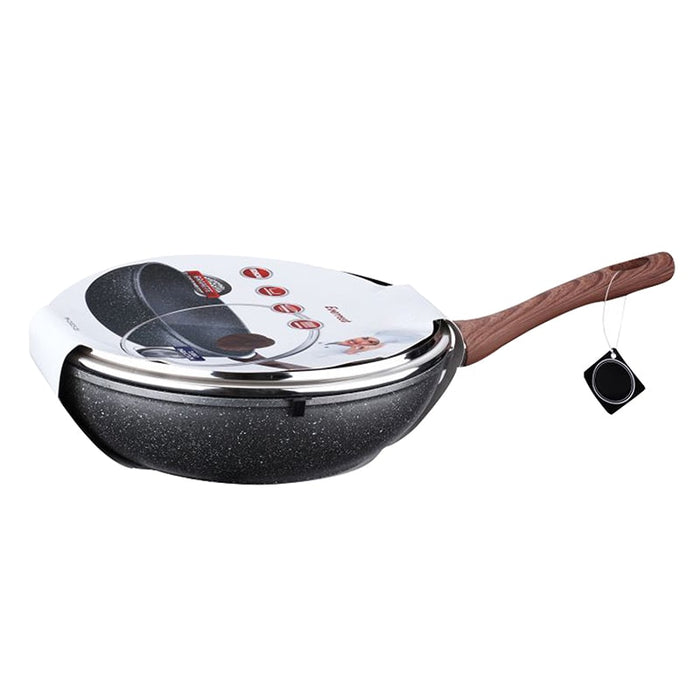 Sarten-Wok-de-revestimiento-de-mármol-de-28-cm-con-tapa-de-vidrio-BronKitchen©,sarten-wok,sarten-wok-tramontina,sarten-wok-oster,sarten-wok-bronhome,sarten-wok- sarten-wok-bronmart,sarten-wok-precio,sarten-wok-tefal,