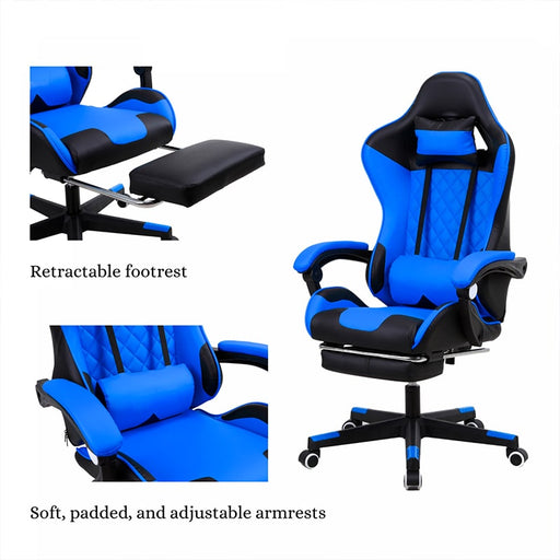 Silla ergonómica para gaming, u oficina, azul | BronGamer©