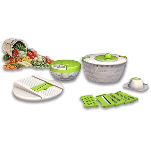 Spinner-multifunción-con-picadora-BronKitchen©,Cortador-de-verduras-multifuncional, trituradora, rallador, suministros-de-cocina, artefacto, triturado-y-en-rodajas, triturado-de-papa-doméstico, triturado, triturado,bronmart-españa