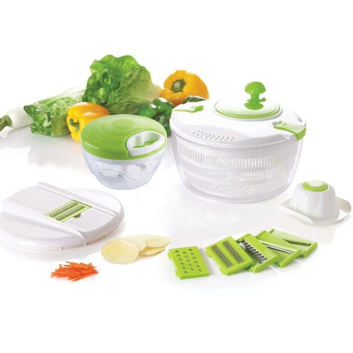 Centrifugadora para Ensalada Rallador y Rebanadora Multifuncional 7 en 1, rituradora , triturado y en rodajas triturado de papa doméstico triturado suministros de cocina Spinner multifunción con picadora BronKitchen© rallador Cortador de verduras multifuncional , Cortador de Pasta Veggie plegable, cortador de Pasta de verduras con cuchilla giratoria, cortador espiral patatas, fideos, utensilios de cocina, bronmart españa