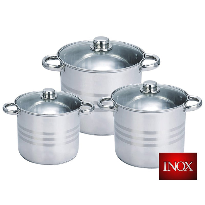 ollas,juego,de,ollas,Pack,de,ollas,mate,de,acero,inoxidable,con,tapas,de,vidrio,de,10,a,15,litros,BronKitchen©,Olla,Antiadherente,con,Tapa,Vidrio,Apto,Cocina,Inducción,Gas,Fuego,y,Horno,Color,Plata