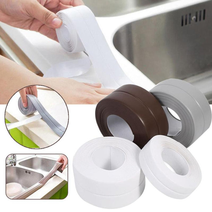 baño, ducha, fregadero, cinta de sellado de baño, cinta adhesiva blanca de PVC para pared impermeable, autoadhesiva para baño, cocina