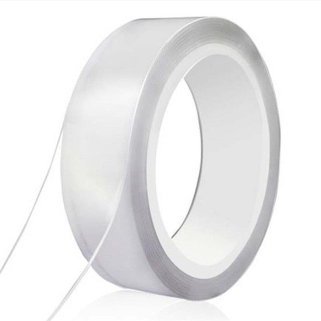 Cinta Nano Traceless de 1/2/3/5 M, cinta de doble cara transparente sin rastro, adhesivo impermeable reutilizable, cinta adhesiva limpiable para el hogar