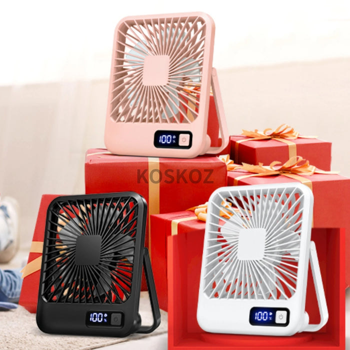 Ventilateur de bureau portable rechargeable USB | 5 vitesses pliable à 180° silencieux