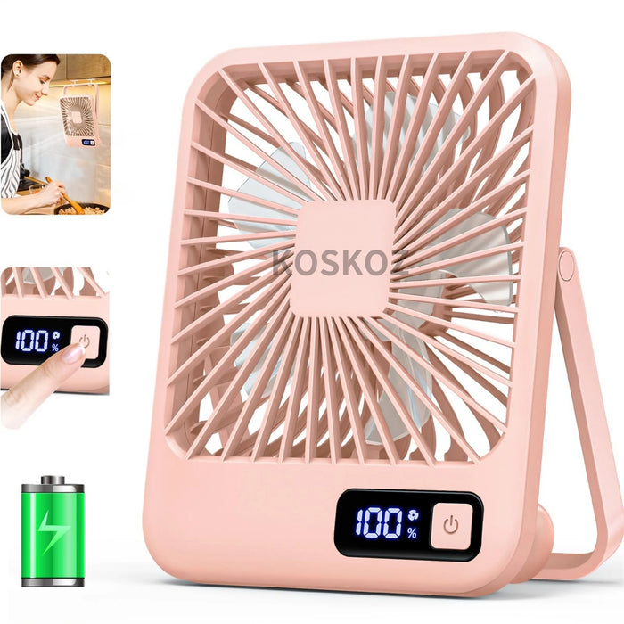 Ventilateur de bureau portable rechargeable USB | 5 vitesses pliable à 180° silencieux