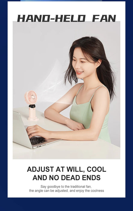 Mini ventilateur USB portable pliable | 5 vitesses suspendu au cou rechargeable mains libres