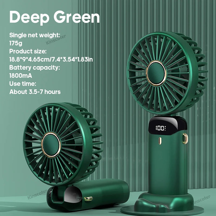 Mini ventilateur USB portable pliable | 5 vitesses suspendu au cou rechargeable mains libres