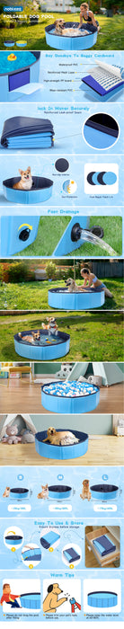 Detalles de piscina plegable antideslizante para mascotas