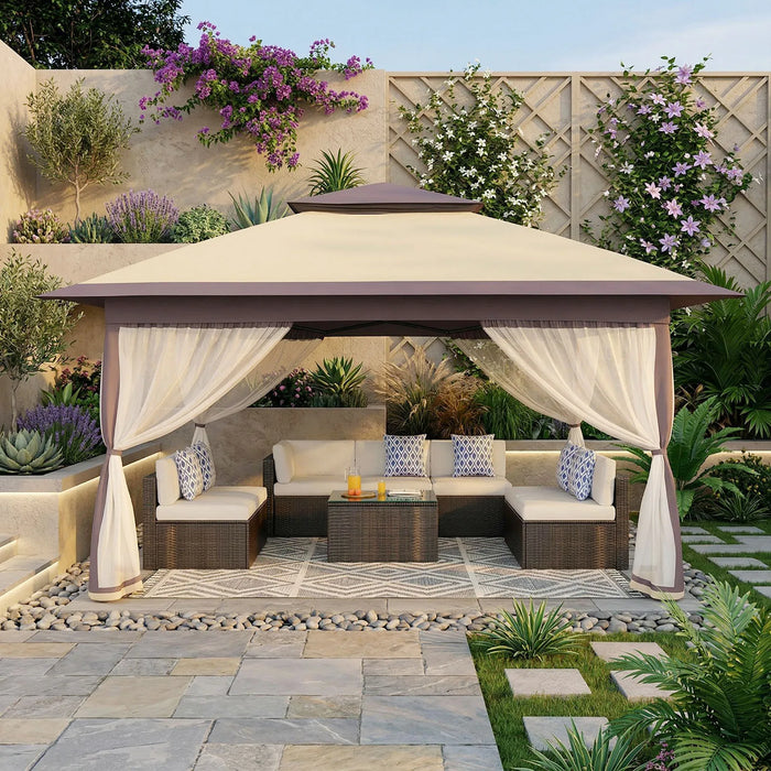 Tonnelle de jardin 3x3M étanche avec moustiquaire UV50+