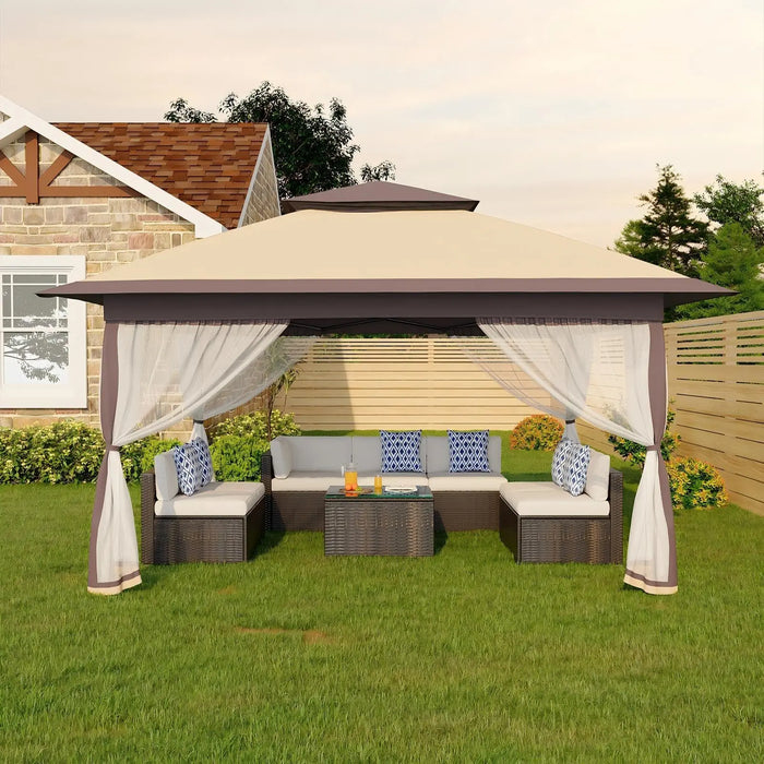 Tonnelle de jardin 3x3M étanche avec moustiquaire UV50+
