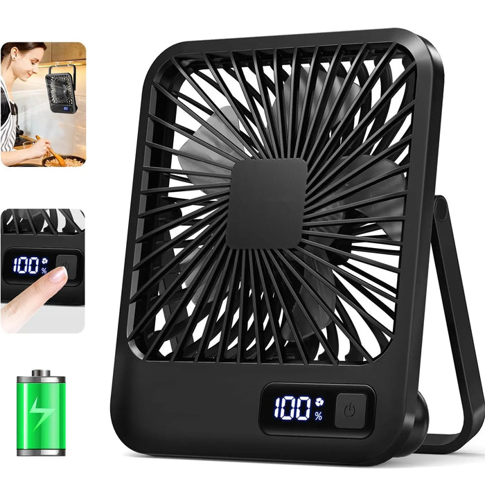 Ventilateur de bureau portable rechargeable USB | 5 vitesses pliable à 180° silencieux