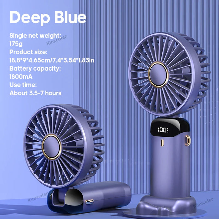 Mini ventilateur USB portable pliable | 5 vitesses suspendu au cou rechargeable mains libres