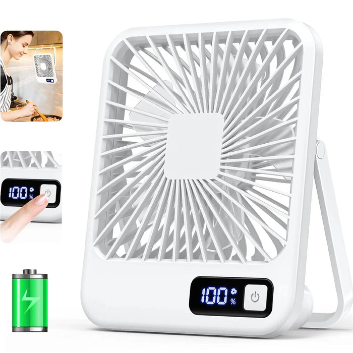 Ventilateur de bureau portable rechargeable USB | 5 vitesses pliable à 180° silencieux