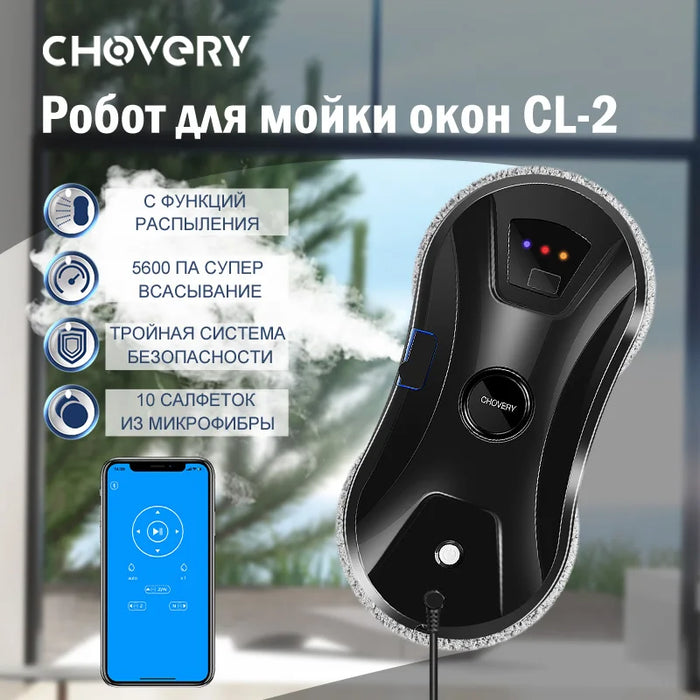 Robot lave-vitres Chovery Pro 5600 Pa — CL-1 et CL-2 avec double pulvérisation