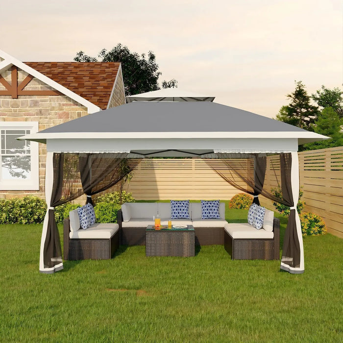 Tonnelle de jardin 3x3M étanche avec moustiquaire UV50+