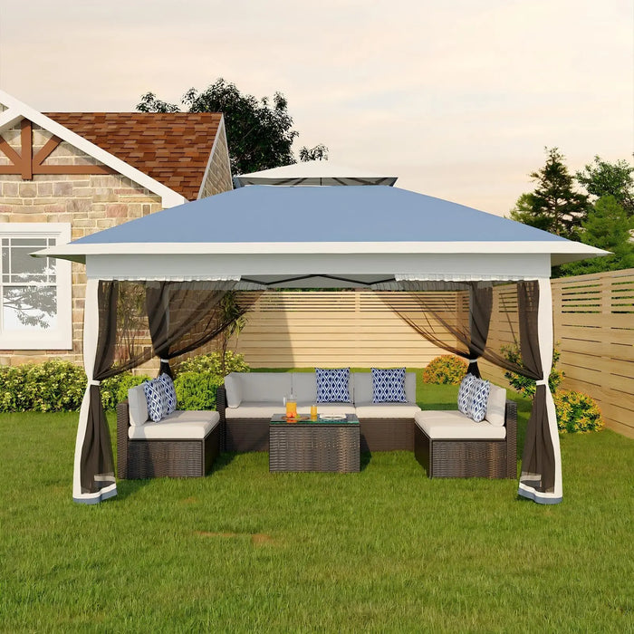 Tonnelle de jardin 3x3M étanche avec moustiquaire UV50+
