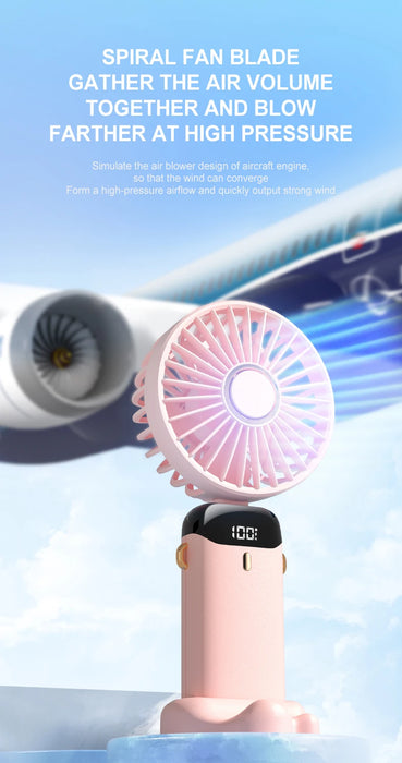 Mini ventilateur USB portable pliable | 5 vitesses suspendu au cou rechargeable mains libres