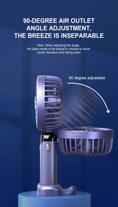 Mini ventilateur USB portable pliable | 5 vitesses suspendu au cou rechargeable mains libres