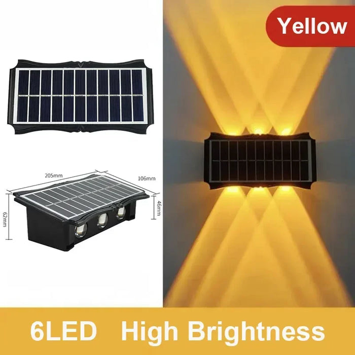 SunGlow - Lámpara Solar LED de Pared Impermeable con Doble Haz