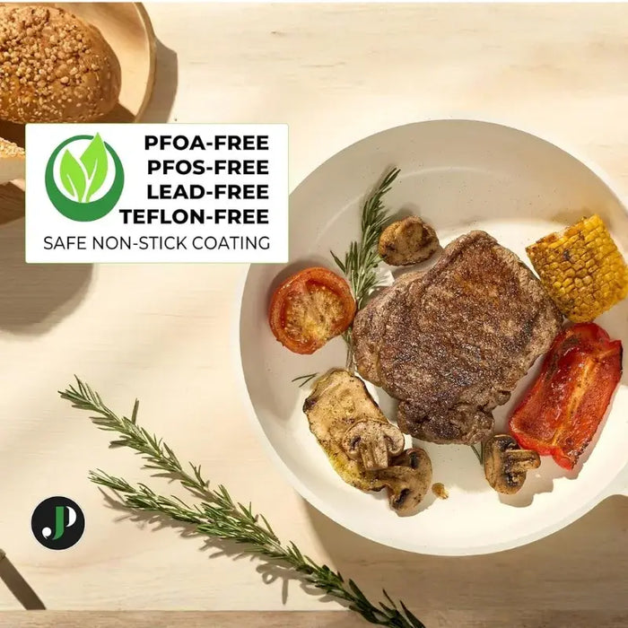 Batterie de cuisine en granit 14 pièces Just Perfecto – Beige antiadhésive avec couvercles