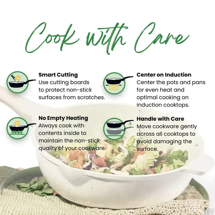 Batterie de cuisine en granit 14 pièces Just Perfecto – Beige antiadhésive avec couvercles