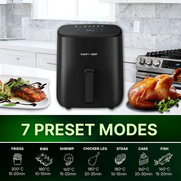 Freidora de aire Comfy Nest 5 L 1400W - con ventana