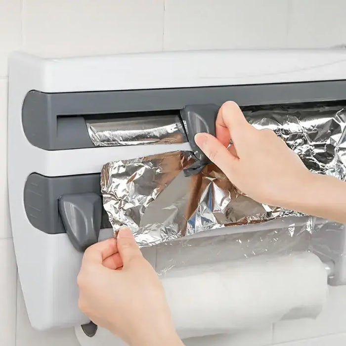 Soporte de rollo de cocina montado en la pared, film transparente y papel de aluminio | BronKitchen© - Bronmart
