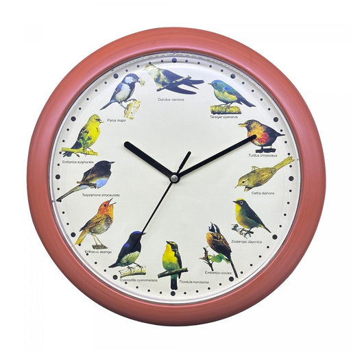 Reloj de pared con sonido de pájaros Europeos - Wood | BronHome© -Bronmart